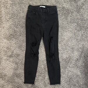 Eunina Black Distressed Skinny Jeans